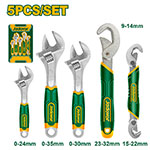 Set Llave Francesa y autoajustable x5 CRV Grip