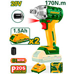 Set Llave de Impacto Brushless 20V + 2Bat 1.5A + Cargador 2300 rpm 300Nm