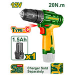 Set Taladro 12V + Bat 1.5A USB C 1500rpm