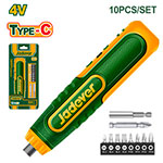 Set Destornillador 4V + Puntas 1/4" USB C 260rpm 5nm