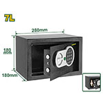 Caja fuerte electrónica 18x28x18 cm 7L 3/1,5mm