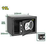Caja fuerte electrónica 20x31x20 cm 11L 3/1,5mm