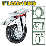 Rueda Giratoria Freno H150 Ø125 100kg