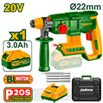 Kit Rotomartillo Brushless 20V SDS + 1 Bat 3A + Cargador + Maletin + 4 puntas