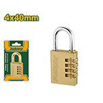 Candado latón combinación 4 dígitos 4x40mm