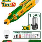 Set Mini Torno 12V + Bat 1.5A USB C + 100 Accesorios 32000rpm