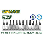 Set Puntas Allen y Torx para llave 1/4 x12