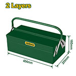 Caja de herramientas Acero 2 bandejas 404x205x160