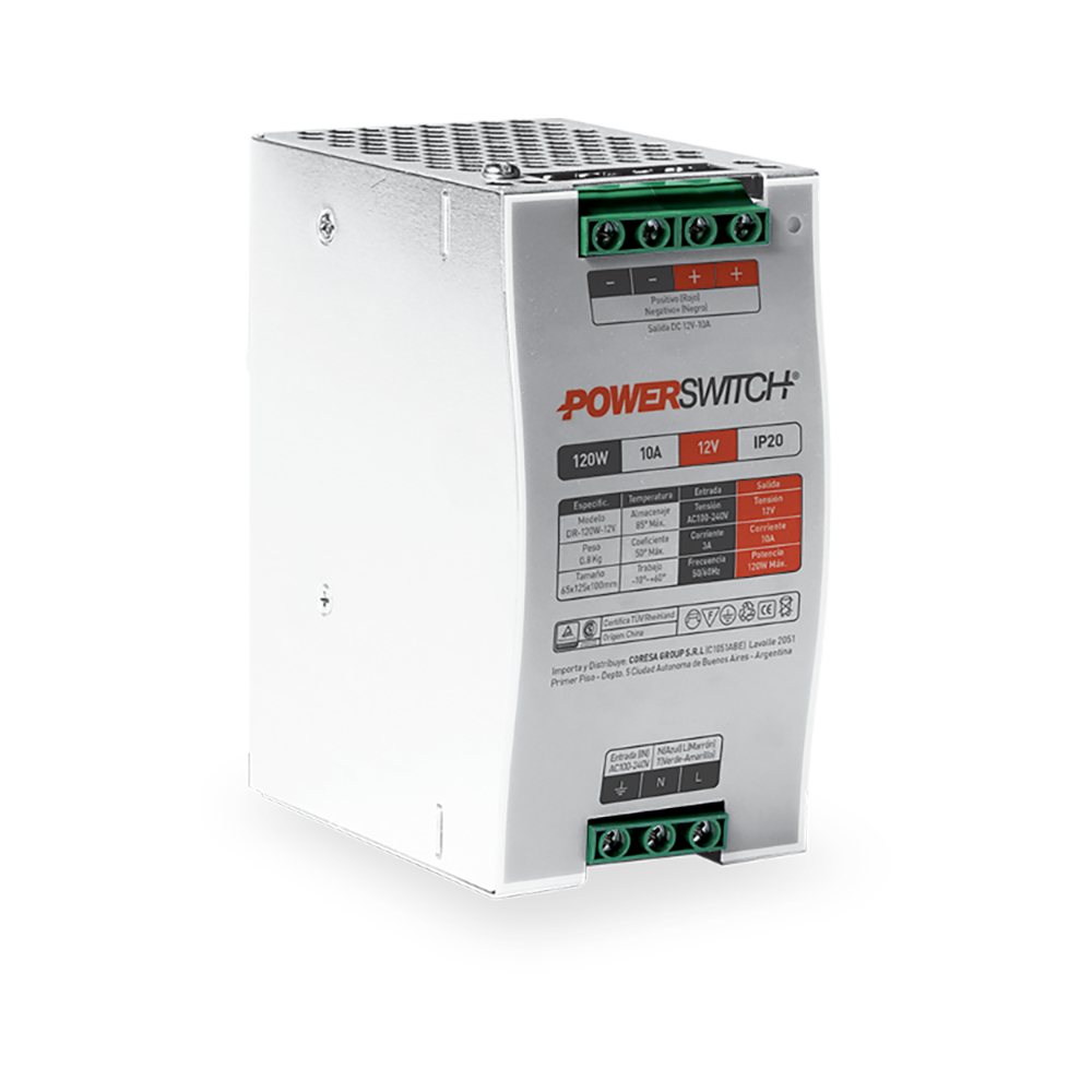 Fuente Riel Din 120W - 12V