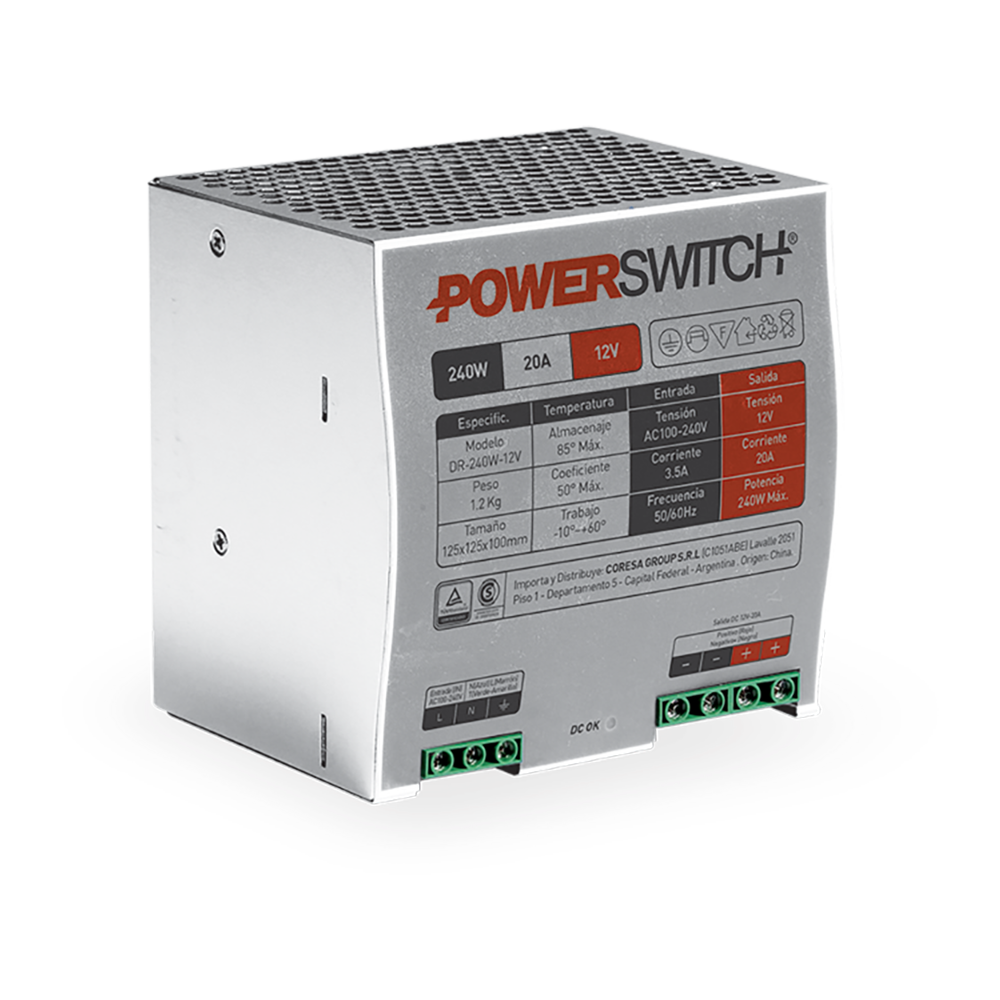 Fuente Riel Din 240W - 12V