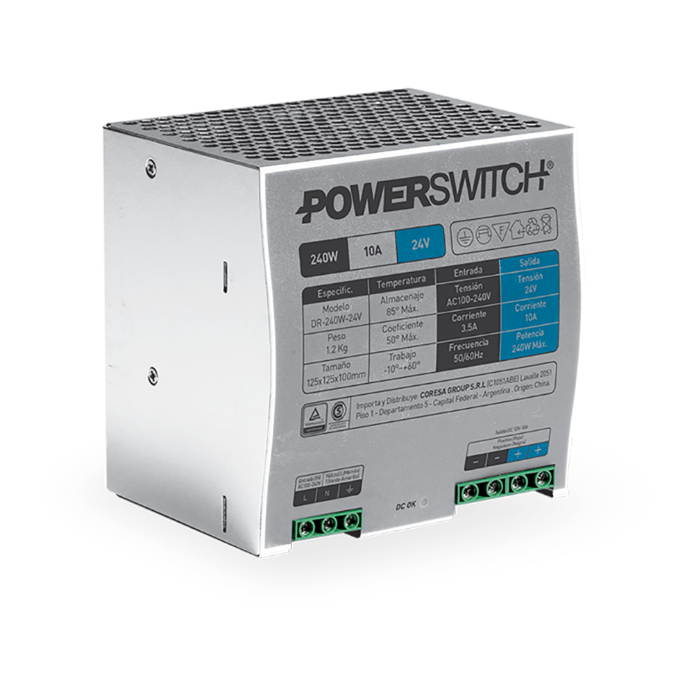 Fuente Riel Din 240W - 24V