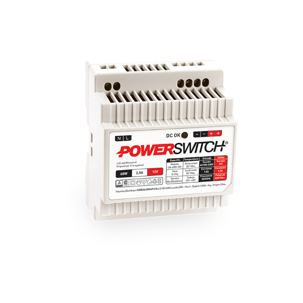 Fuente Riel Din 60W - 12V